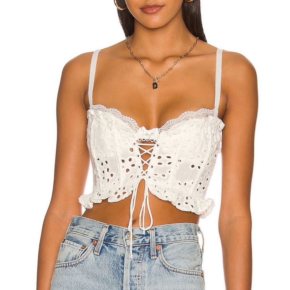 For Love & Lemons Sadie Corset Crop Top - Medium